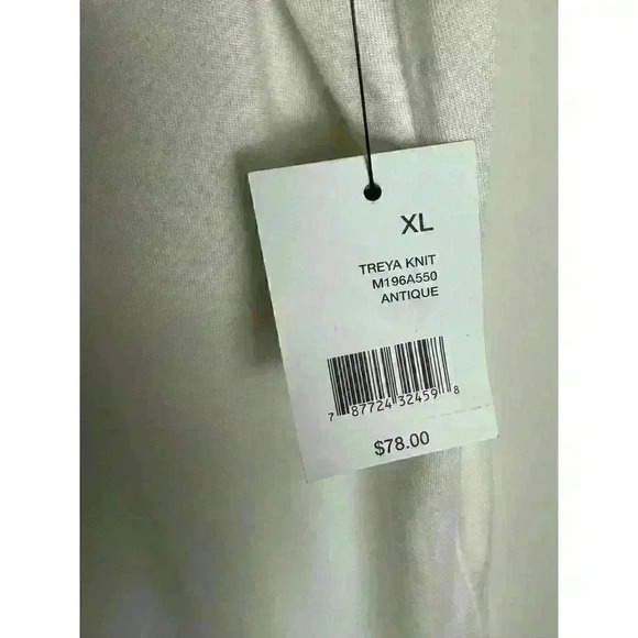 NWT Tahari Knit Jersey Sleeveless Tank Top With Ruffle Antique White Size XL New - Picture 4 of 7